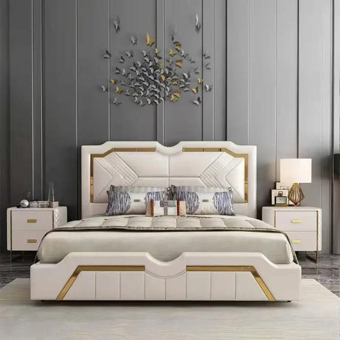 Luxury high grade leather Alaskan king bed 2