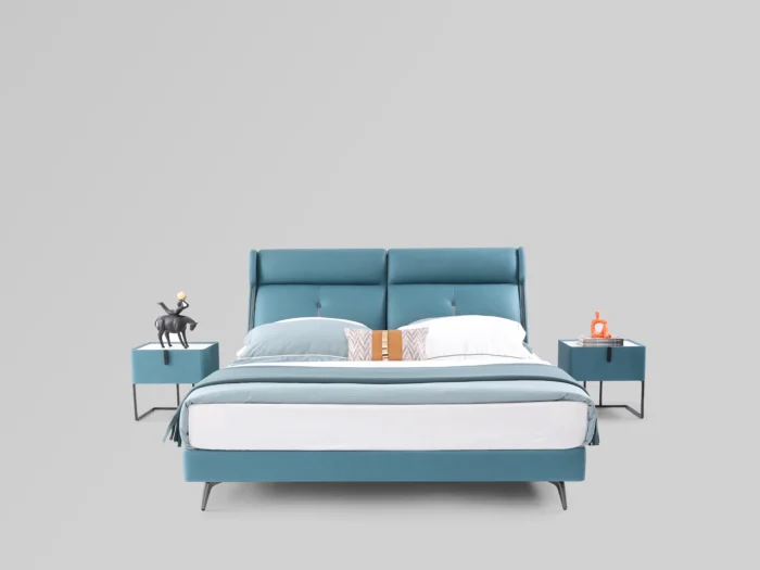 Simple wind double Alaskan King bed Blue Color3